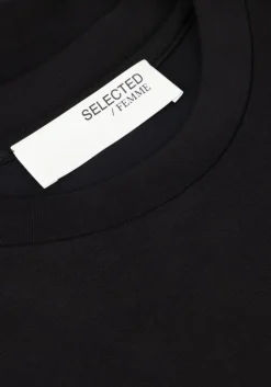 zwarte selected femme t-shirt slftenny 3/4 sweat top
