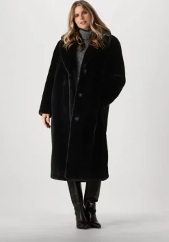 zwarte stand studio faux fur jas maria coat soft