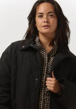 zwarte stand studio gewatteerde jas sage coat