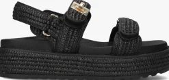 zwarte steve madden platte sandalen bigmona