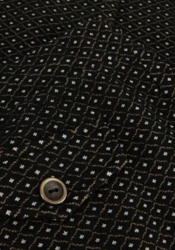 zwarte summum flared broek flared pants mini pattern jacquard