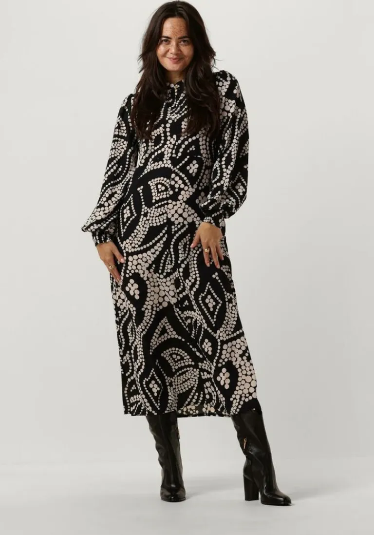 SUMMUM e midi jurk dress irregular dots hammered>DAMES Jurken