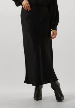 zwarte summum midirok skirt heavy silk touch