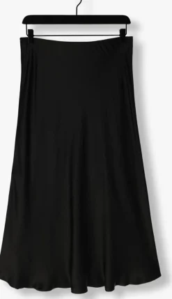 zwarte summum midirok skirt heavy silk touch