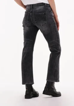 zwarte summum straight leg jeans bootcut cropped jeans black heavy twill