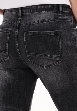 zwarte summum straight leg jeans bootcut cropped jeans black heavy twill