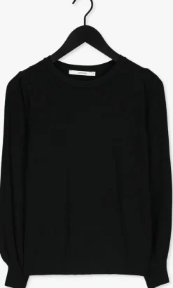 zwarte summum sweater puffy sleeve sweater basic knit