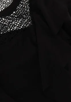 zwarte summum t-shirt short sleeve ruffle top crepe jersey