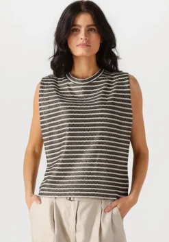 SUMMUM e t-shirt sleeveless top knitted stripe coated>DAMES Tops & T-Shirts
