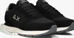 zwarte sun68 lage sneakers ally solid nylon