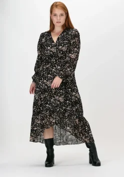 zwarte suncoo midi jurk robe cemon