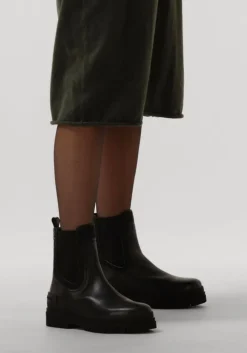 zwarte tommy hilfiger chelsea boots feminini felt chelsea bootie