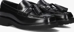 zwarte tommy hilfiger loafers tassel squarish toe lthr loafer