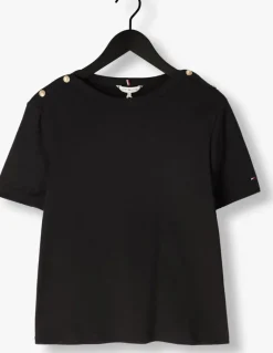 TOMMY HILFIGER e t-shirt reg stripe gold btn c-nk ss><noscript><img width=