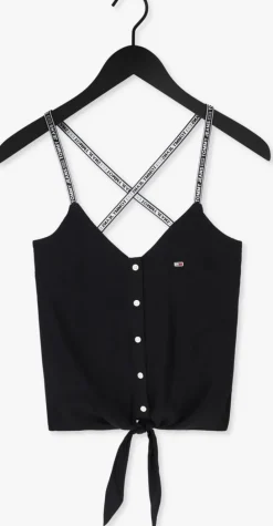 zwarte tommy jeans top tjw essential strappy top