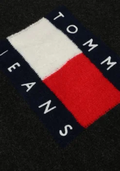 zwarte tommy jeans trui tjw melange flag sweater