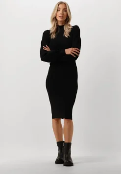 zwarte twinset milano midi jurk 242tp3591
