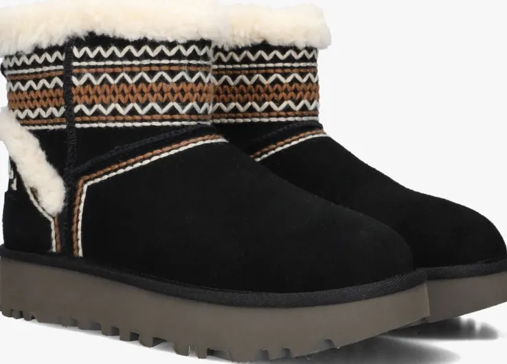 zwarte ugg vachtlaarzen classic mini atherson