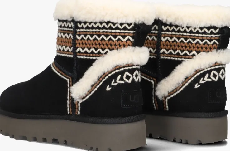 zwarte ugg vachtlaarzen classic mini atherson