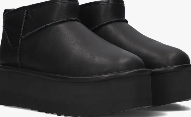 zwarte ugg vachtlaarzen w classic ultra mini platform