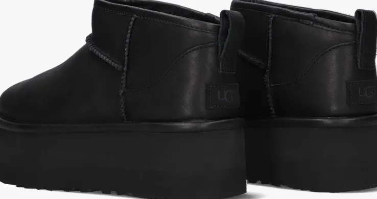 zwarte ugg vachtlaarzen w classic ultra mini platform