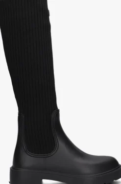 zwarte unisa hoge laarzen falerce