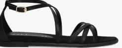 zwarte unisa platte sandalen carcer