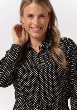 zwarte vanilia mini jurk dotted shirt dress