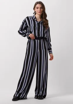 zwarte vanilia wijde broek striped wide leg