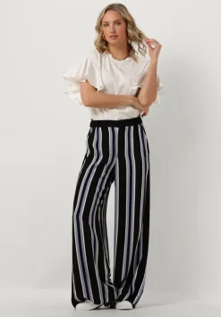 zwarte vanilia wijde broek striped wide leg