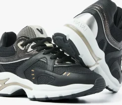 zwarte via vai lage sneakers vesper kelsey