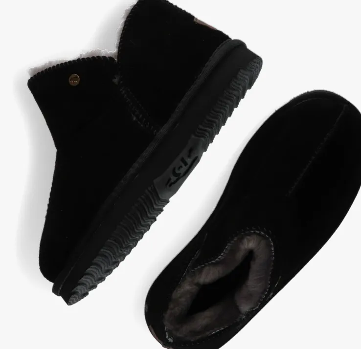 zwarte warmbat pantoffels willow