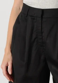 zwarte withblack wijde broek wblselma wide linen bermuda