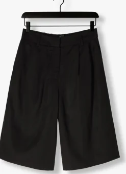 zwarte withblack wijde broek wblselma wide linen bermuda