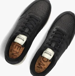 zwarte woden lage sneakers ronja croco