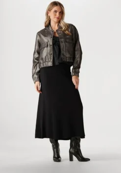 zwarte y.a.s. maxirok yasfonny hw ankle knit skirt