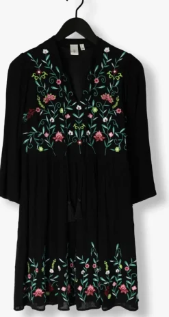 zwarte y.a.s. mini jurk yaschella 3/4 tunic dress s. fest