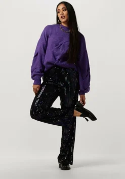zwarte y.a.s. pantalon yaseliva sequin hw straight pant