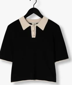 zwarte y.a.s. top yasmille ss knit pullover